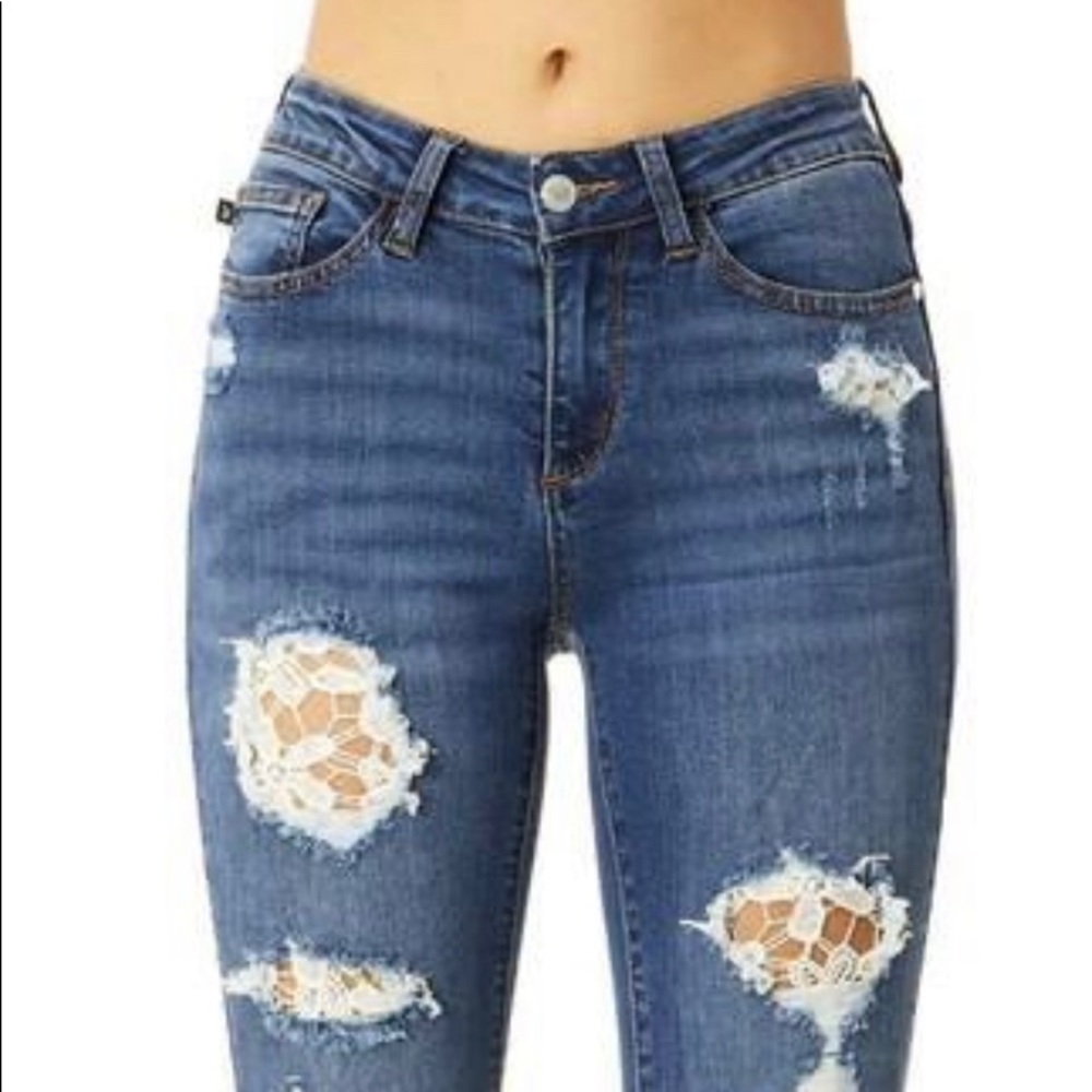 Judy Blue Lace Denim Jeans